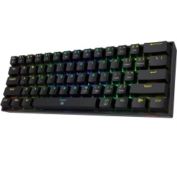Teclado inalámbrico 60% mecánico para juegos, teclado de 3 modos de  conexión con interruptores azules clicky, teclado compacto portátil negro y  gris
