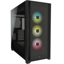 Gabinete Gaming ATX Corsair iCUE 5000X Cuatro Paneles de Vidrio Templado - Negro