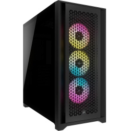 Gabinete Gaming ATX Corsair iCUE 5000D Airflow 3 Fanes AF120 RGB Elite - Negro