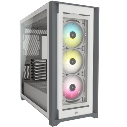 Gabinete Gaming ATX Corsair iCUE 5000X Cuatro Paneles de Vidrio Templado - Blanco