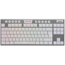 Teclado Mecanico Inalambrico Gamer Redragon Horus TKL White K621W RGB Switch Red Espaol - Blanco