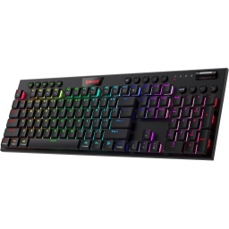 Teclado Mecanico Inalambrico Gamer Redragon Horus FS K618 RGB Switch Red Espaol Full Size Hotswap - Negro