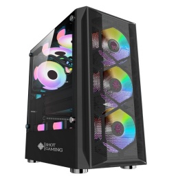 Gabinete Gamer Shot Gaming Pro Series 8308 Mesh Panel Frontal Mallado y Lateral Vidrio Templado 4x Fan RGB - Negro