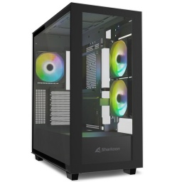 Gabinete Gamer Sharkoon Rebel C60 RGB Negro 4 Fanes ARGB Doble Panel de Vidrio