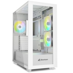 Gabinete Gamer Sharkoon Rebel C60 RGB Blanco 4 Fanes ARGB Doble Panel de Vidrio