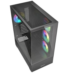 Gabinete Gamer Sharkoon AK6 RGB Negro 4 Fanes ARGB Doble Panel de Vidrio Templado