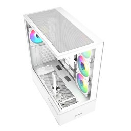 Gabinete Gamer Sharkoon AK6 RGB Blanco 4 Fanes ARGB Doble Panel de Vidrio Templado