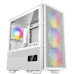 Gabinete Gamer ATX DeepCool CH560 Digital WH Blanco 4 Fanes ARGB Pantalla de Monitoreo