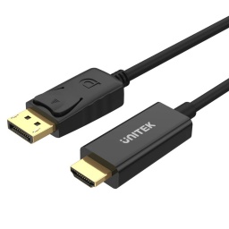 Cable de Video Unitek Y-5118CA de DisplayPort a HDMI 1.8 Metros 1080p Full HD Negro