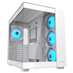 Gabinete Gamer Cougar FV150 RGB (White) 4 Fanes ARGB Doble Panel de Vidrio Templado - Blanco