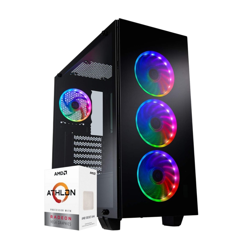 PC Computadora AMD Athlon 3000G 8GB DDR4 240GB SSD Radeon Vega 3 Graphics 4 Fanes RGB