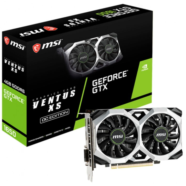 Tarjeta de Video MSI GeForce GTX 1650 4GB GDDR6 Ventus XS OC HDMI/DisplayPort/DVI-D