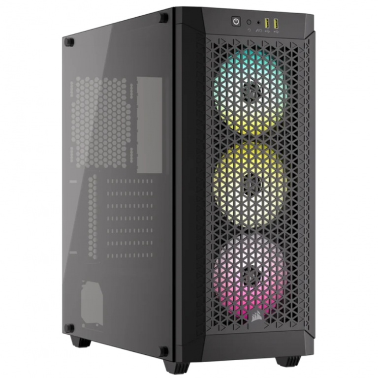 Gabinete Gaming ATX Corsair 480T RGB Airflow 3 Fanes AR120 RGB - Negro