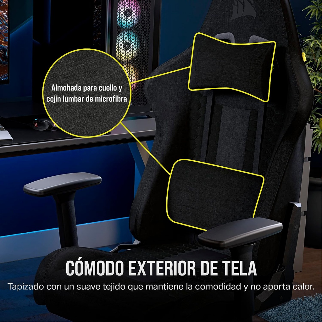 Silla Gamer Corsair Tc Relaxed Fabric Tela Comoda Y Duradera Kg