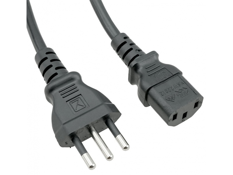 Cable de Corriente Tres en Lnea 1,2 Metros para PC y Monitores